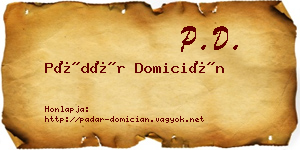 Pádár Domicián névjegykártya